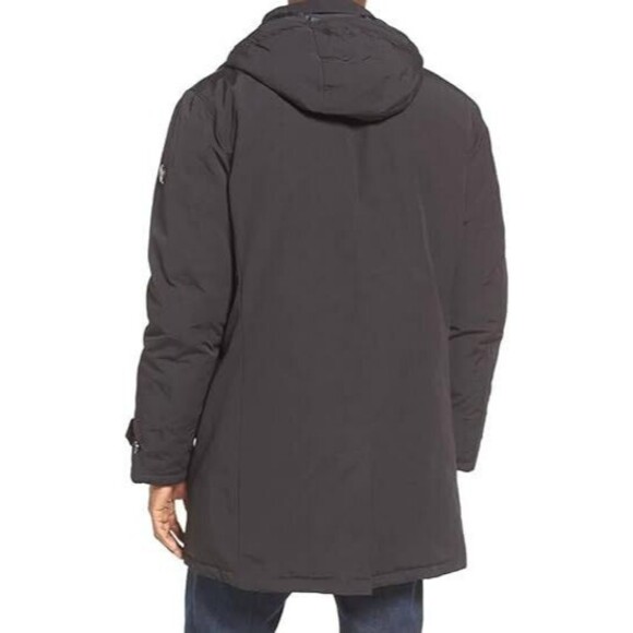 New NWT Mens M $300 Ben Sherman London Down Blend Coat Removable Hood Black Warm - Picture 12 of 14